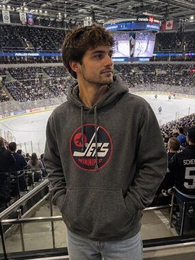 NHL Winnipeg Jets Hoodie Men’s L Grey Levelwear Pullover Hockey Fan Sweatshirt